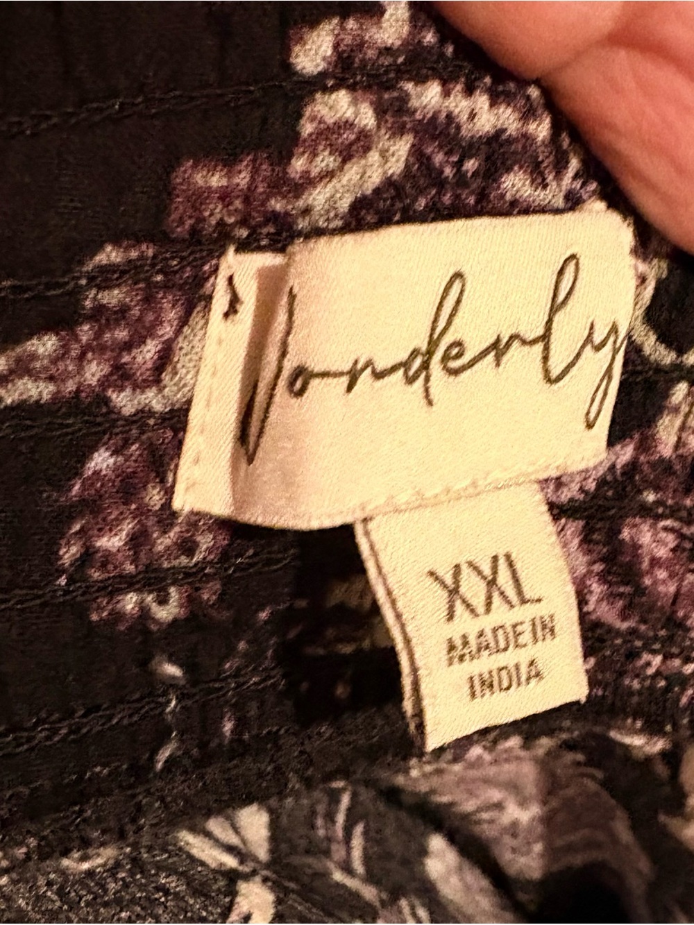 Wonderly Black Maxi Skirt with Purple & Cream Floral Print - Picture 4 of 4